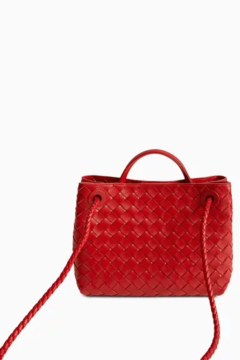 Small Andiamo Top Handle Bag in Intrecciato Leather