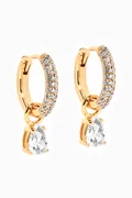 Buy Luv Aj Gold Bianca Stone Pavé Huggies in 18kt Gold Plating for ...