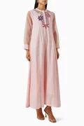 Buy Miskaa Orange Embroidered Dress for Women in Saudi | Ounass