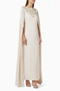 Buy Velvety Couture Neutral Kylo Crystal-embellished Maxi Dress Online for Women | Ounass Saudi