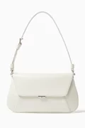 Buy Amina Muaddi White Mini Ami Shoulder Bag in Leather Online for ...
