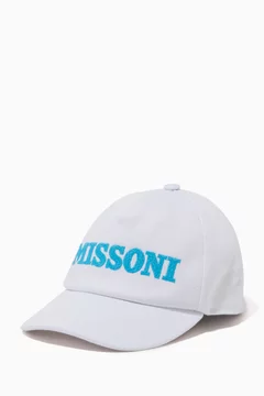 Buy Missoni White Logo Baseball Cap in Cotton For Boys  display picture 2