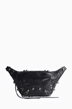 Buy Balenciaga Black Small Le Cagole Belt Bag in Arena Lambskin