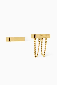 ピアス SAINT LAURENT ASYMMETRICAL EARRINGS Saint Laurent Asymmetrical Monogram Earrings in White | Lyst UK