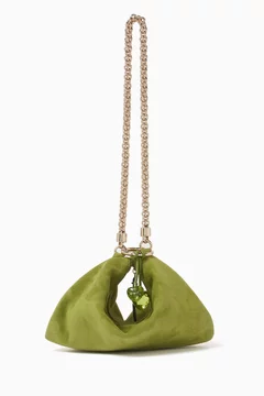 Buy Jimmy Choo Green Mini Callie Clutch Bag in Suede For Women