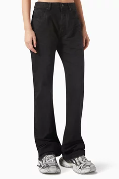 パンツ BALENCIAGA Women Straight Pants 774002TPQ37 1000 BLACK Women's Straight Fit Pants in Black | Balenciaga US