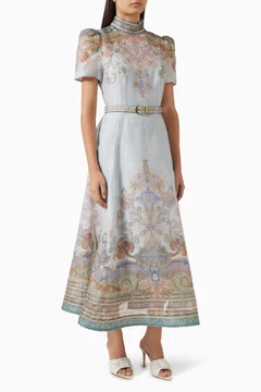 zimmermann eden floral silk gathered midi dress Zimmermann Silk Dress Eden in Black