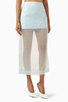 スカート Zimmermann Pastel light blue organza Crush layered skirt ZIMMERMANN Crush layered silk-organza midi skirt | NET-A-PORTER