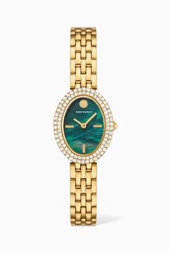 Buy Tory Burch Green Oval Quartz Watch, 22x28 mm For Women Online