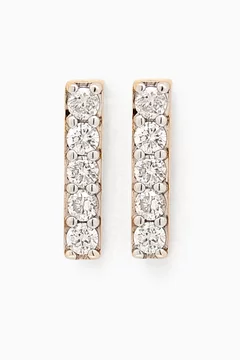 Buy Missoma Solid Gold Yellow Fine Diamond Bar Earrings in 14kt Recycled Gold For Women Online | Ounass Saudi