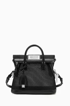 Buy Maison Margiela Black Mini Sac Classique Bag in Mesh For
