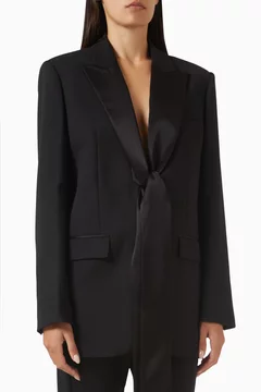 ジャケット PINKO GAZZELLA 104668A2CNZ99 Short Spencer jacket with satin lapels PINKO → Shop Online