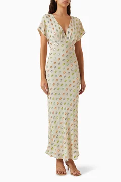 Buy Never Fully Dressed Orange Elodie Foil Dress For Women Online | Ounass Saudi