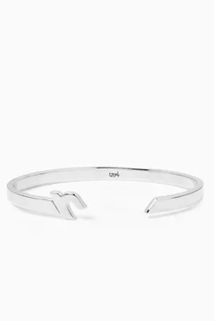 Buy Bil Arabi Grey Arabic Letter "Alef" Cuff Bracelet in Sterling Silver For Men Online | Ounass Saudi