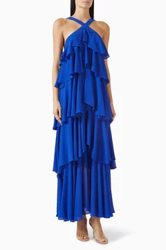 Buy Y.A.S Blue Yasdahlia Halterneck Ruffle Dress For Women Online | Ounass Saudi