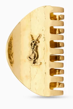 Buy SAINT LAURENT Gold Cassandre Claw Clip in Gold-tone  display picture 2