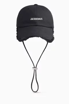 Buy Jacquemus Black La Casquette Artichaut Baseball Cap in Cotton