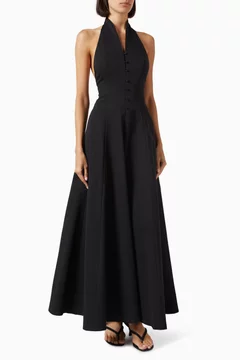 Buy Staud Black Stella Maxi Dress in Cotton-blend For Women Online | Ounass Saudi