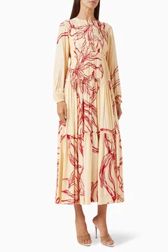 Buy KoAi White Floral-print Midi Dress For Women Online | Ounass Saudi