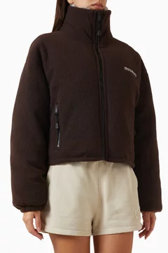 Buy Miu Miu Brown Fleece Down Jacket in Nylon For Women Online