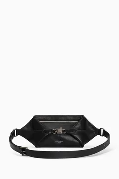 バッグ DOLCE&GABBANA Black l Plate Belt Bag Buy Dolce & Gabbana Black Lock Belt Bag in Tempesta Leather For