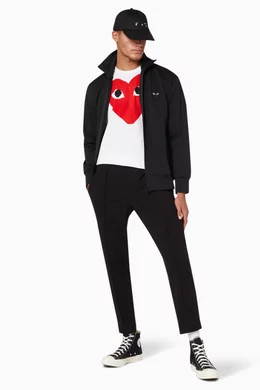 Buy Comme des Gar ons PLAY White Double Heart Logo Cotton T shirt