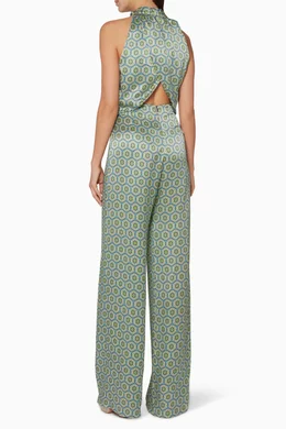 Buy Seren London Blue Blue Printed Soiree Jumpsuit for Women in