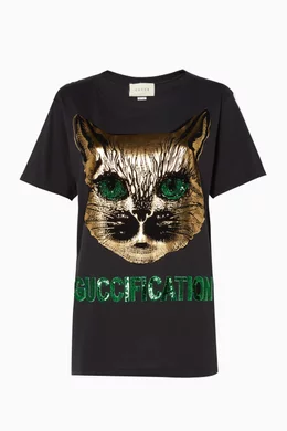 Gucci cat sequin t shirt 2025