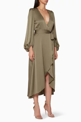 Shona joy sawyer wrap shop midi dress
