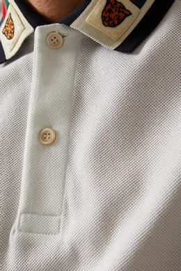 Buy Gucci White Web Feline Head Polo T shirt for Men in Saudi