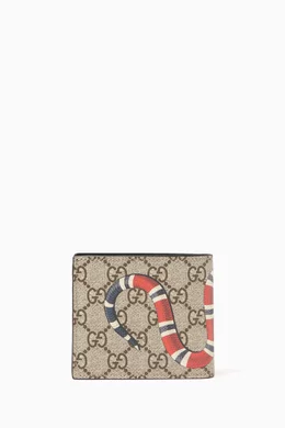 Buy Gucci Neutral Beige Ebony Kingsnake Print GG Wallet for Men