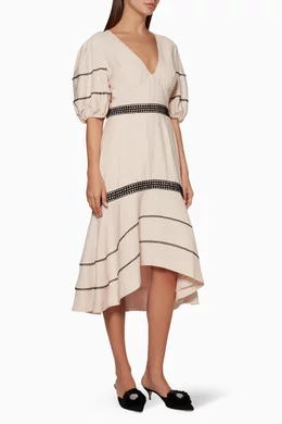 Buy Keepsake The Label Neutral Cream Botanic Midi Dress for Women