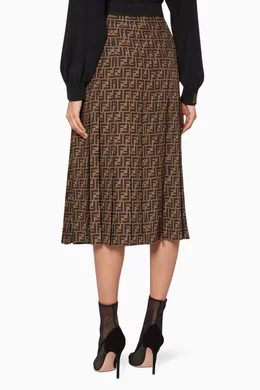 Buy Fendi Brown Brown Cr pe de Chine Skirt for Women in Saudi Ounass