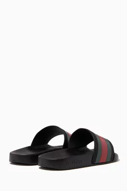 Striped gucci slides top