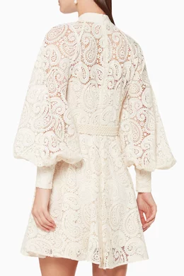 Zimmermann amari paisley top lace short dress