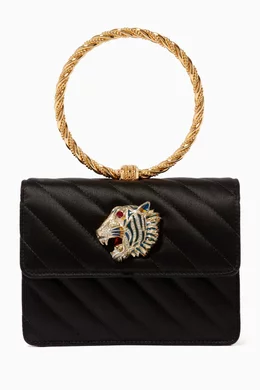 Buy Gucci Black Broadway Rajah Satin Evening Bag for Women in