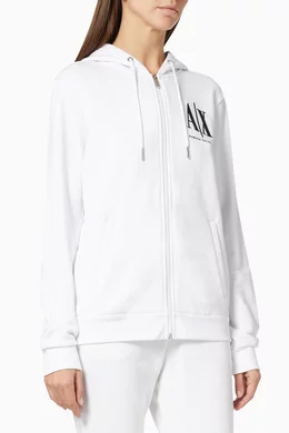 Armani zip outlet hoodie women's