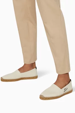 Saint laurent cheap logo embroidered espadrilles