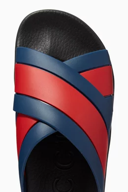 Gucci blue and clearance red slides