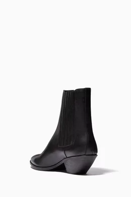 Saint laurent west chelsea leather booties best sale