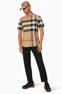 Burberry check detail stretch cotton top hot sale