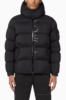 Buy Moncler Black Maures Logo Down Jacket for Men in Saudi Ounass