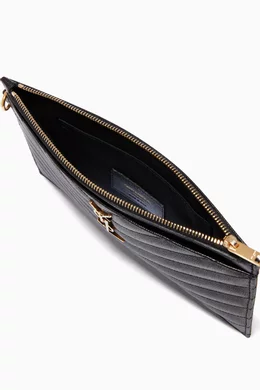 Large logo online matelassé leather pouch