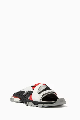 Buy Balenciaga Multicolour Track Slide Sandals in Neoprene
