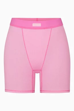 Buy SKIMS Pink Cotton Rib Boxer, Pack of 3 for Women in Saudi