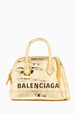 Buy Balenciaga Gold Ville Mini Top Handle Bag in Metallic