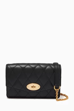 Buy Mulberry Black Small Darley in Quilted Shiny Calf Leather for