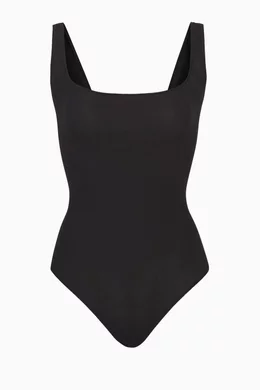Buy SKIMS Black Cotton Rib Bodysuit for Women in Saudi