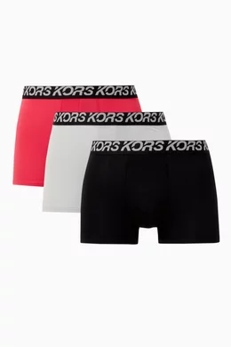 Buy Michael Kors Black Logo Boxer Briefs in Stretch Cotton, Set of 3 for  Men in Saudi