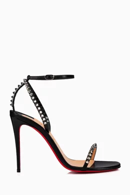Buy Christian Louboutin Black So Me Spike Sandals in Leather for
